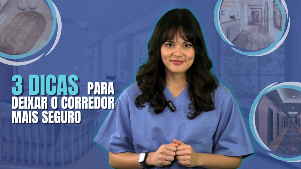 Corredor mais seguro. Fundo com três fotos de corredores dentro de círculos. Em primeiro plano, foto de Ana. À esquerda, o título: "3 dicas para deixar o corredor mais seguro".